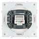 Розетка компьютерная 1-местная RJ-45 (механизм), STEKKER Эмили, RST00-5117-01, белый фарфор, soft touch