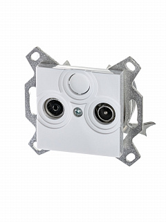 Розетка TV-R оконечная ABB Levit белый 2CHH083503А6003