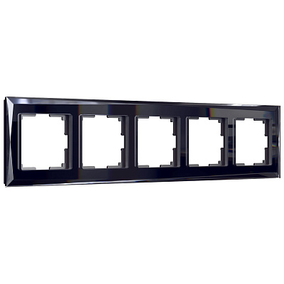 Рамка на 5 постов Werke Diamant стекло черный W005128 a051443