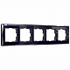 Рамка на 5 постов Werke Diamant стекло черный W005128 a051443