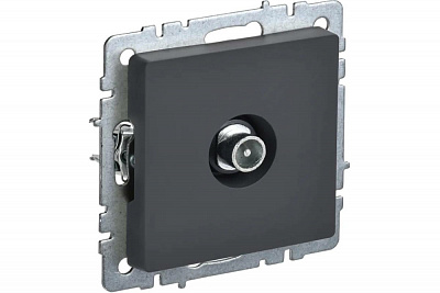 Розетка TV проходная IEK Brite РТВ10-0-БрГ графит BR-A10-P-K53