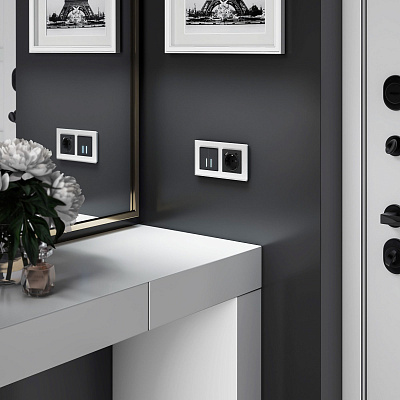 Сенсорный выключатель двухклавишный с Wi-Fi Werkel черный a048327