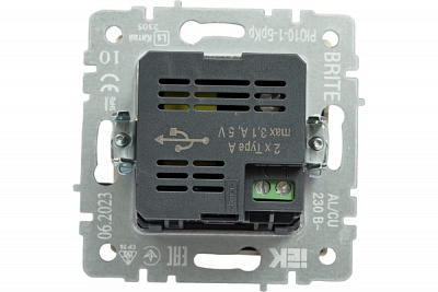 Розетка USB IEK Brite A+A 3,1А РЮ10-1-БрКр бежевый BR-U21-D31-K10