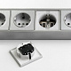 Розеточный блок 4-х местный + 3 USB Werkel W6514944 серебристый рифленый a051458