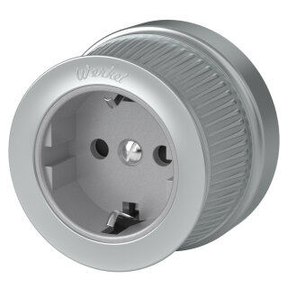 Розетка с заземлением и шторками матовый хром Werkel W5771122 a051640