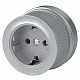 Розетка накладная круглая с заземлением и шторками матовый хром Werkel W5771122 a051640