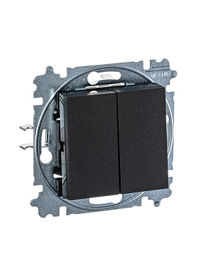 Выключать двухклавишный ABB Levit антрацит/дымчатый черный 2CHH590545A6063