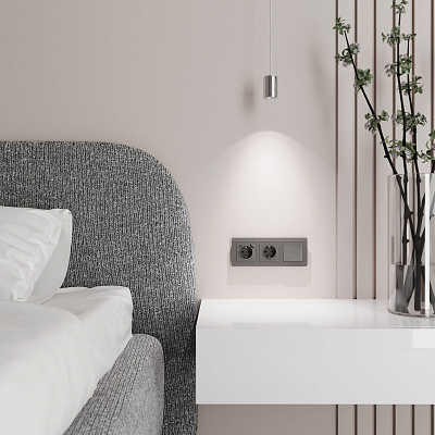 Выключатель одноклавишный Werkel графит акриловый a064074