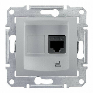 Розетка компьютерная SE Sedna алюминий RJ45 SDN4300160