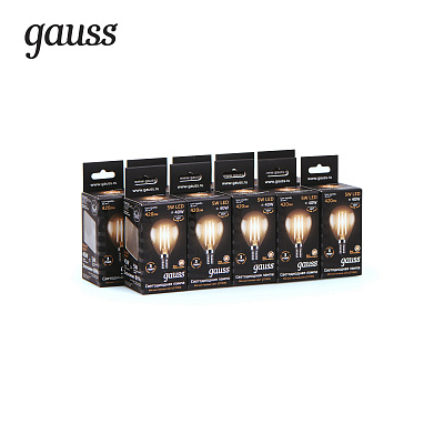 Лампа Gauss Filament Шар 5W 420lm 2700К Е14 LED 105801105 (2 шт)