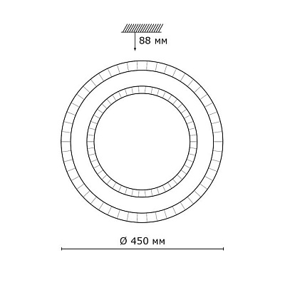 Светильник настенно-потолочный LED Sonex FLOORS 76Вт 3000/4000/6000K D450 IP43 CCT 2041/ELN 197 пластик белый прозрачный