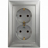 Розеточный блок 2X2К+З алюминий Legrand Valena Classic 770100