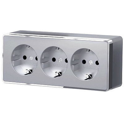 Розетка тройная Werkel Gallant серебряные a052777
