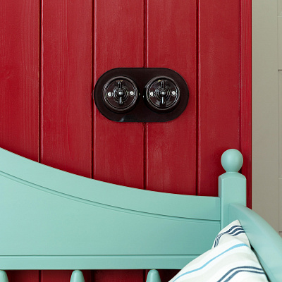 Выключатель на 4 положения двухклавишный Werkel Ретро W5620008 черный a051452