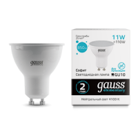 Лампа Gauss Elementary MR16 11W 850lm 4100K GU10 LED 13621 (15 шт)