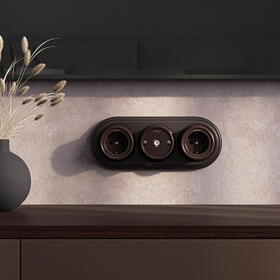 Розетка ТВ оконечная Werkel Ретро коричневые a036809