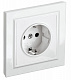 Розетка с заземлением и защитными шторками IEK Brite РСР14-1-0-БрБ белый BR-R14-16-K01-F