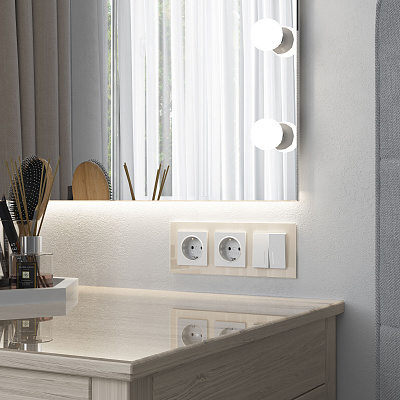 Выключатель двухклавишный с подсветкой Werkel белый матовый a059273