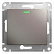 Переключатель 1 клавишный с подсветкой Glossa платина Schneider Electric GSL001263