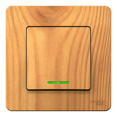 Выключатель одноклавишный SE Blanca с подсветкой ясень BLNVS010115