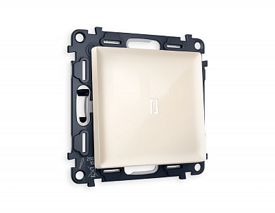 Комплект механизма 1-клавишного выключателя с подсветкой 5600K ALFA MA302015 Бежевый глянец QUANT