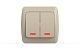 Выключатель двухклавишный с/п EL-BI ALSU кремовый 504-010300-203