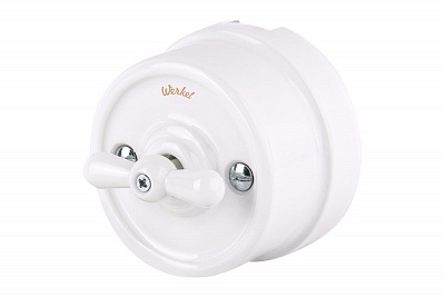 Выключатель на 4 положения двухклавишный белый pетро Werkel W5620001a051310