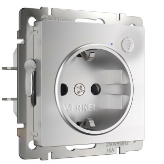 Умная Wi-Fi розетка с заземлением с защитными шторками серебро Werkel W1171606 a056420