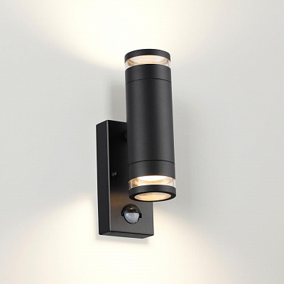 Уличный настенный светильник с датчиком движения Odeon Light Motto 6605/2W