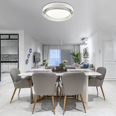 Потолочный светильник Eurosvet Imperio 90287/1 белый/серебро Smart a061842