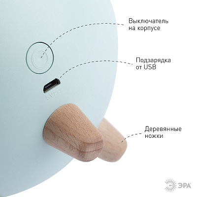 Ночник детский светодиодный Хомяк ЭРА  NLED-468-1W-GR Б0052817 зеленый