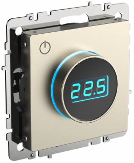 Термостат электронный с индикацией IEK Brite ТС10-1-БрШ шампань BR-RT11-K37