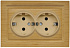 Розетка двойная с/з Zena береза 500-012700-907