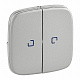 Лицевая панель для выключателя двухклавишного с подсветкой алюминий Legrand Valena Alure 755227
