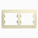 Рамка для розетки на 2 поста бежевая SE Glossa GSL000202