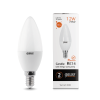 Лампа Gauss Elementary Свеча 12W 880lm 3000K Е14 LED 33112 (2 шт)