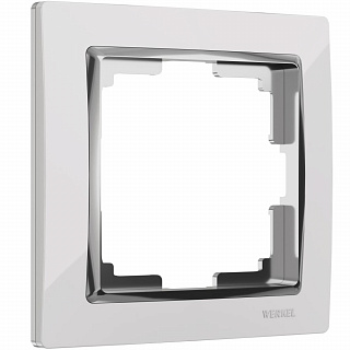 Рамка для розетки на 1 пост Werkel Snabb W0011901 хром;белая a051657