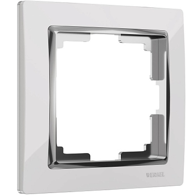 Рамка для розетки на 1 пост Werkel Snabb W0011901 хром;белая a051657