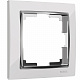Рамка для розетки на 1 пост Werkel Snabb W0011901 хром;белая a051657