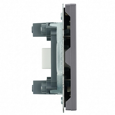 Розетка HDMI 2.0 Type A (механизм), STEKKER Эмили, RST00-5118-10, платиново-серый, soft touch