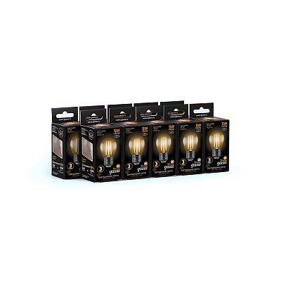 Лампа Gauss Filament Шар 5W 420lm 2700К Е27 LED 105802105 (10 шт)