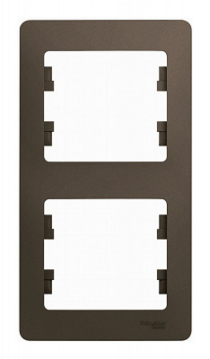 Рамка на 2 поста SE Glossa шоколад GSL000806