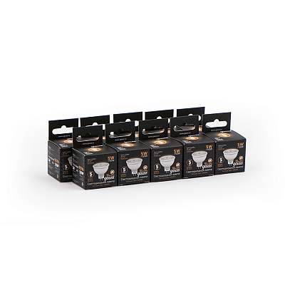 Лампа Gauss MR16 5W 500lm 3000K GU5.3 LED 101505105 (10 шт)