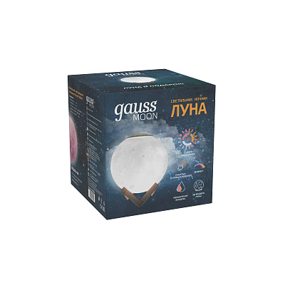 Настольная лампа Gauss 3D Луна c увлажнителем воздуха LED NN004