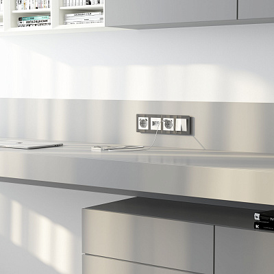 Накладка для двойной розетки RJ-45 Werkel белые акриловый a064026