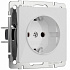 Розетка с заземлением и шторками Werkel белые акриловый a064012