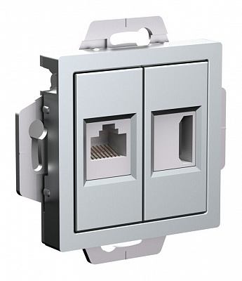 Розетка HDMI+RJ45 SE AtlasDesign алюминий ATN000382