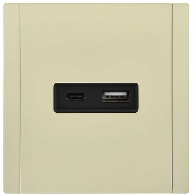 Розетка USB A+C 18Вт IEK FORTE&PIANO FP851M FP-U22-018-M-K41 металл серый сланец