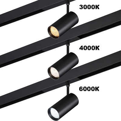 Трековый светильник Novotech Vector IP20 LED 3000К4000К6000К 18W 90-240V 359958 PORT NT25 220 черный