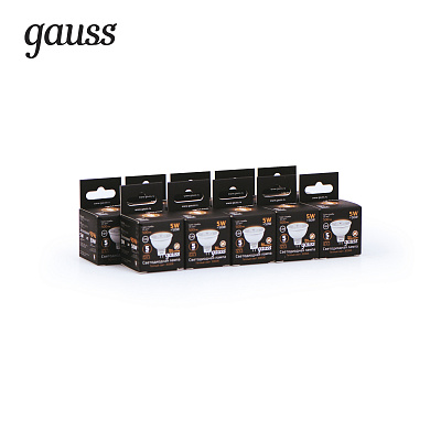 Лампа Gauss MR16 5W 500lm 3000K GU5.3 LED 201505105